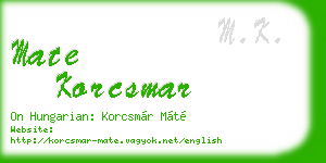 mate korcsmar business card